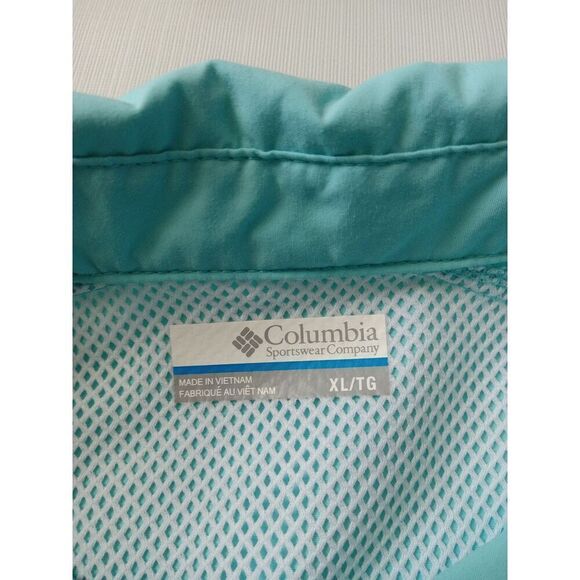 Columbia Blue Short Sleeve PFG Vented Button Down Fishing Shirt Men's Size XL - Picture 3 of 12